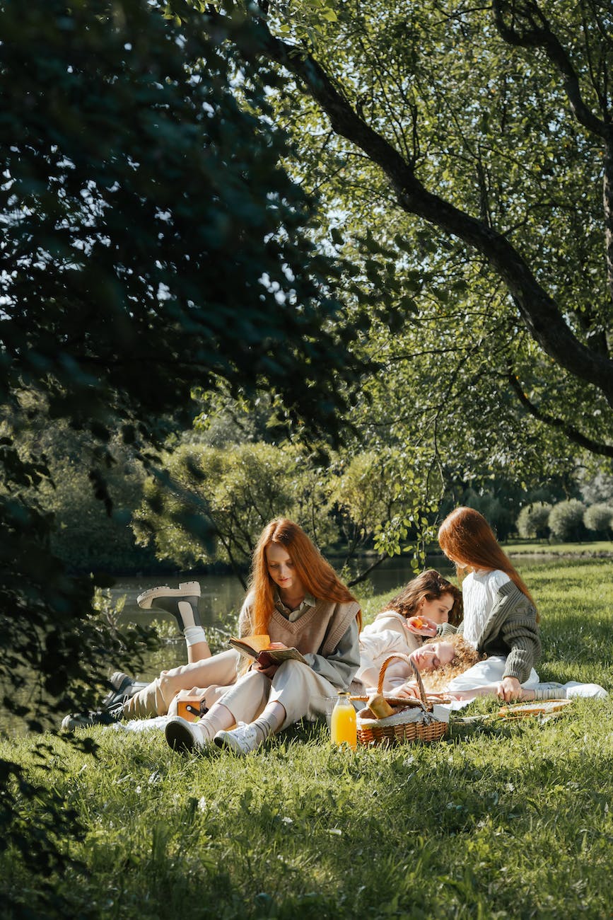 women having a picnic in a park